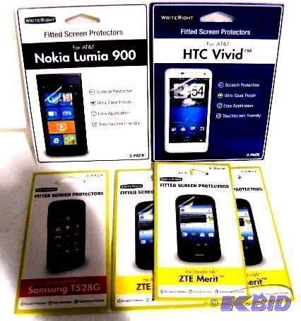 Mixed Lot of Screen Protectors - (3) 3-Packs ...