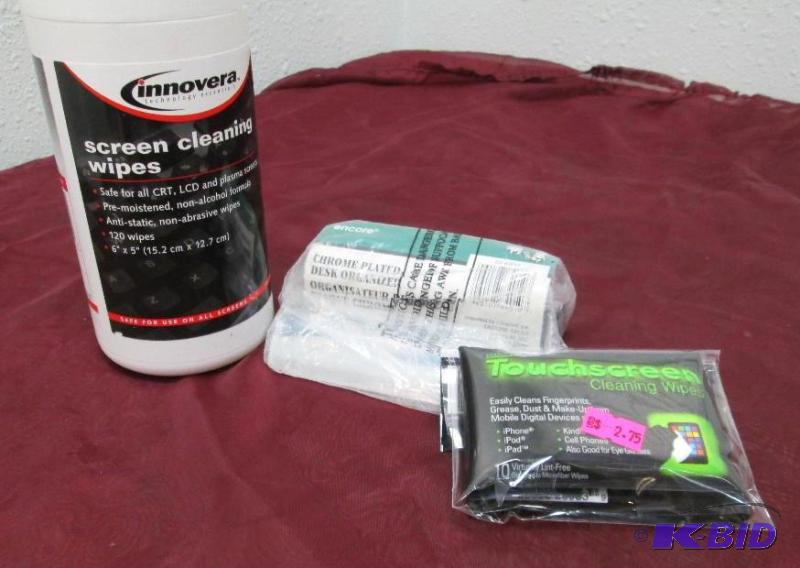 Innovera screen cleaning wipes, Encore chrome...