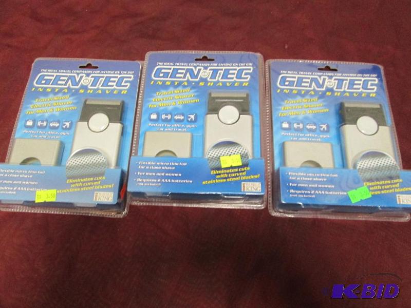Qty 3 Gen-Tec Insta shaver travel sized elect...