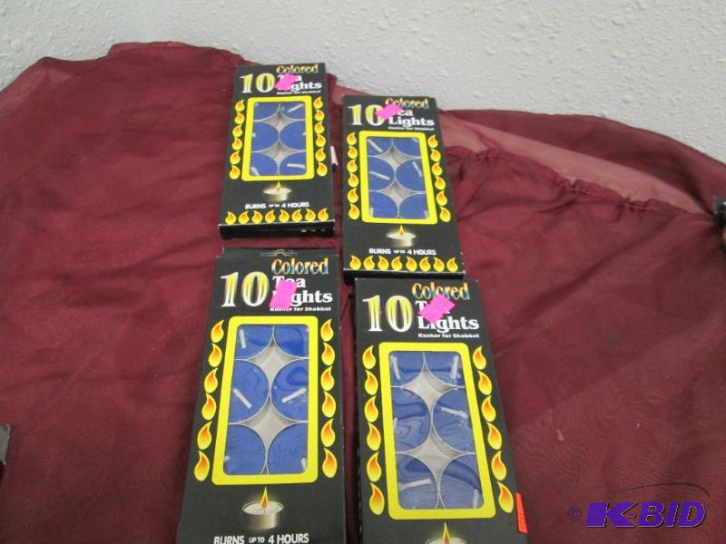 Qty 4 Boxes of 10 colored tea lights burns up...