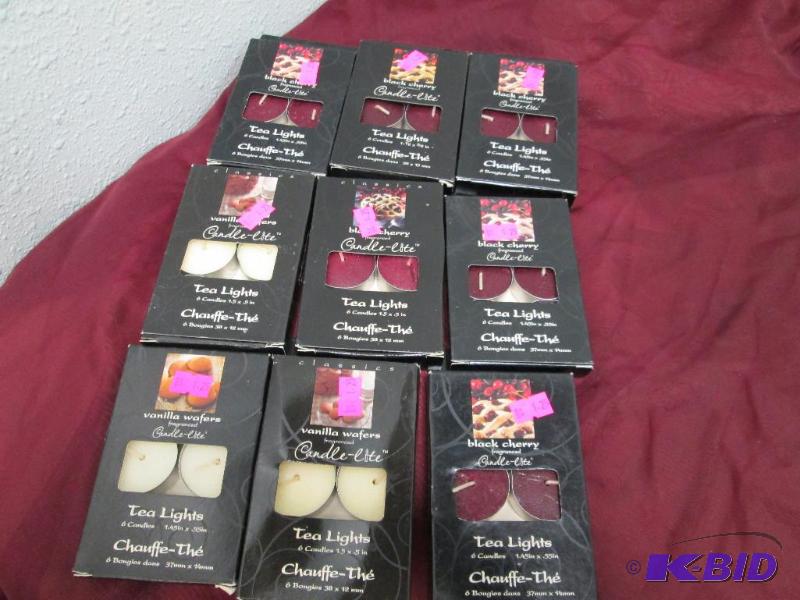 Qty 9 boxes Candle-lite tea lights 6 tea ligh...