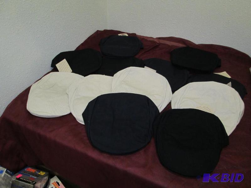 Qty 12 Hats navy, black and off white...