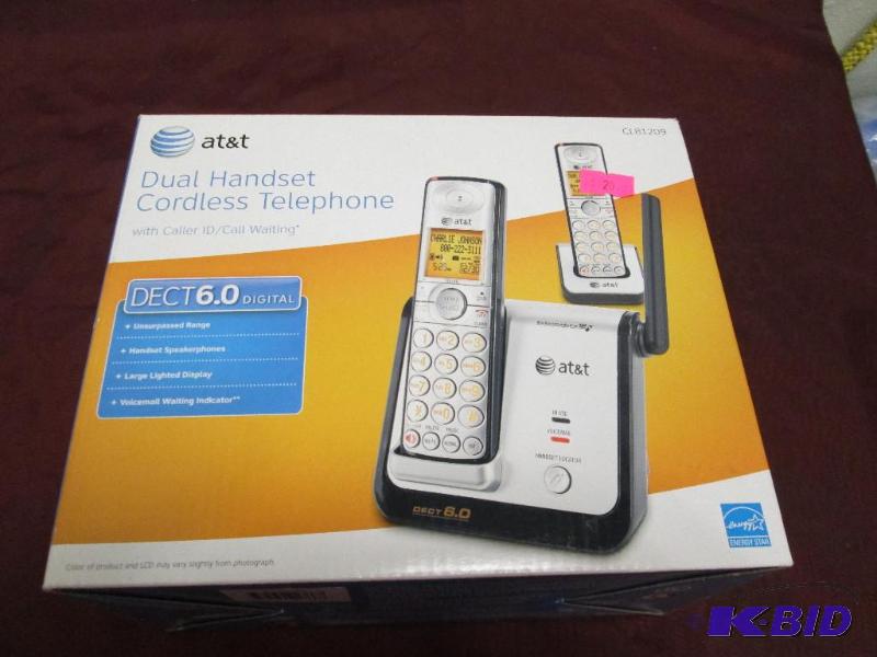 AT &amp T dual handset cordless telephone wi...
