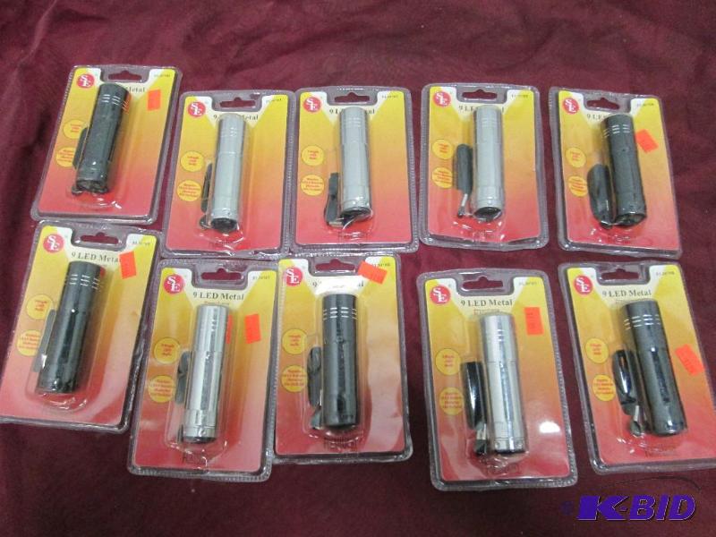 Qty 10 9 led metal flash light...