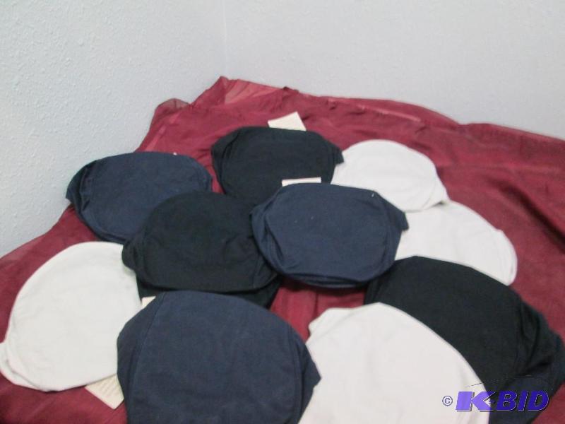 Qty 12 Hats navy, black and off white...