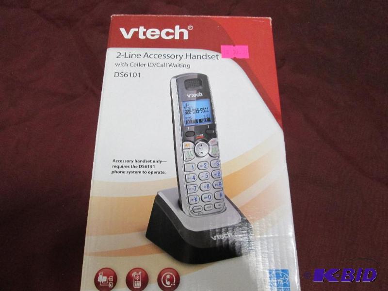 V tech 2-line accessory handset with caller i...