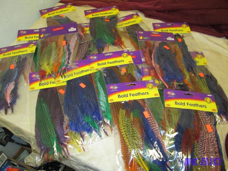 Qty 17 Bold Feathers all different colors...