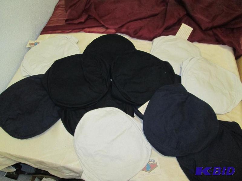 Qty 12 Hats navy, black and off white...