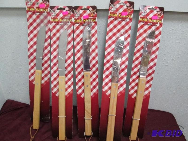 Qty 5 Western Grill BBQ Knife with wood handl...