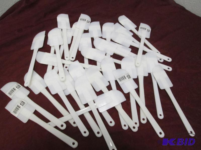 Qty 33 white spatula  bowl scraper...