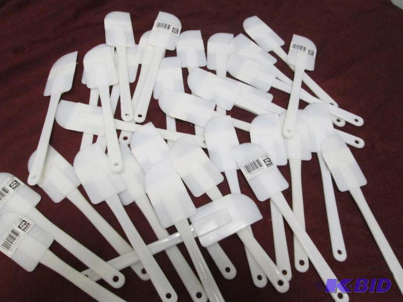 Qty 33 white spatula  bowl scraper...