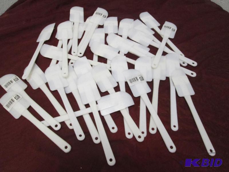 Qty 33 white spatula  bowl scraper...