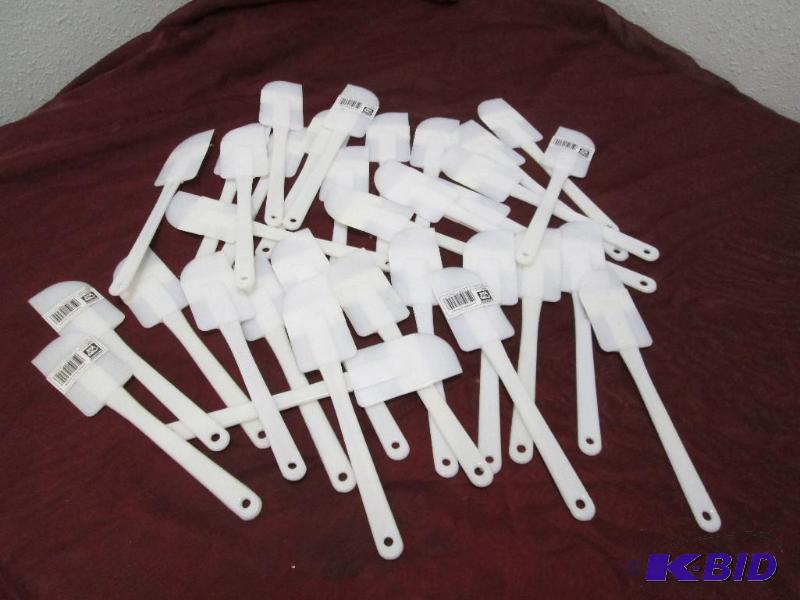 Qty 33 white spatula  bowl scraper...