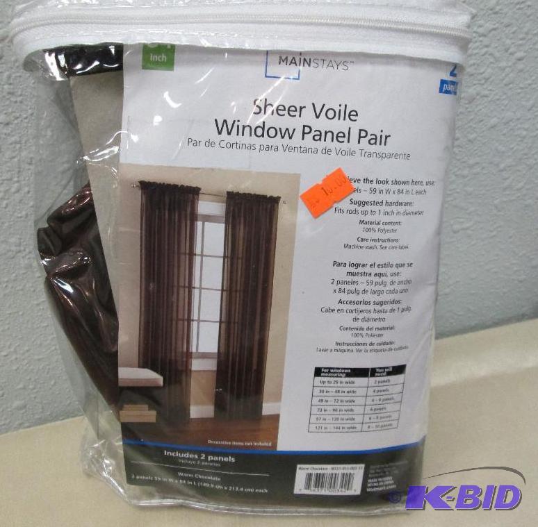 Mainstays sheer voile window panel pair  Warm...