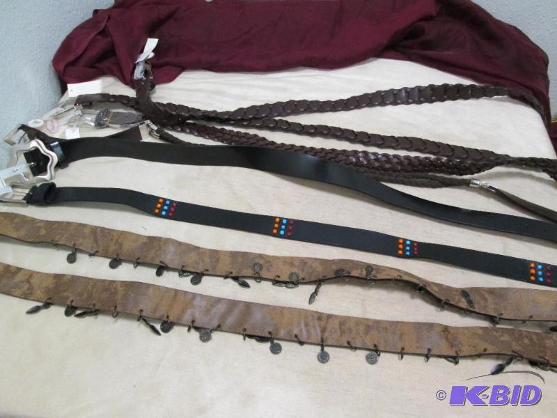Qty 7 Keith Daniels large women belts, assort...