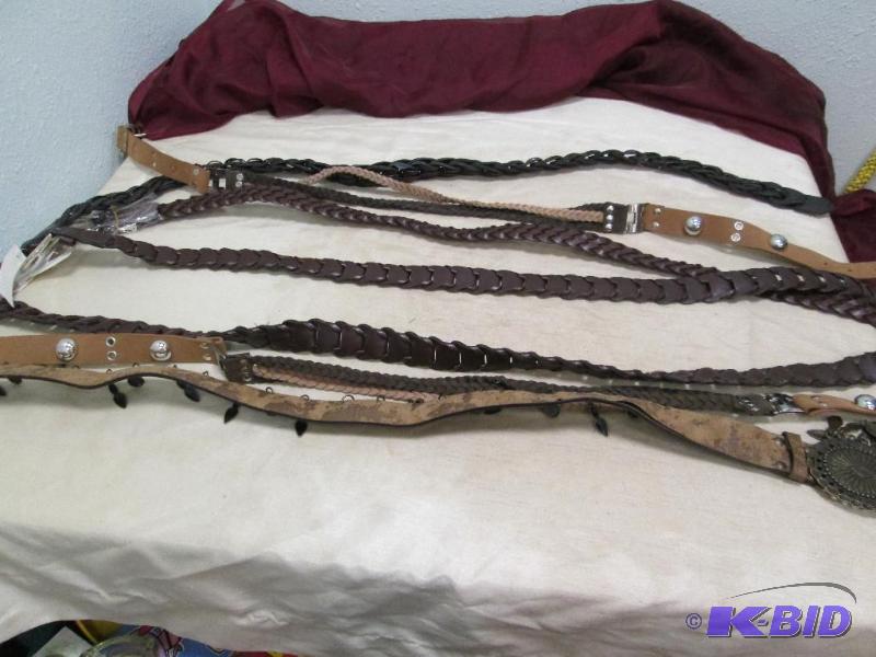 Qty 7 Keith Daniels large women belts, assort...