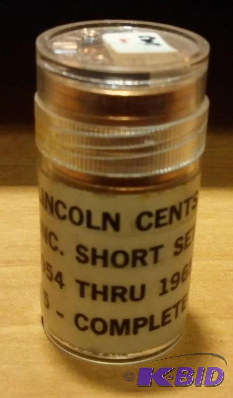 lot 102 image: Lincoln uncirculated short set 1954-1965...