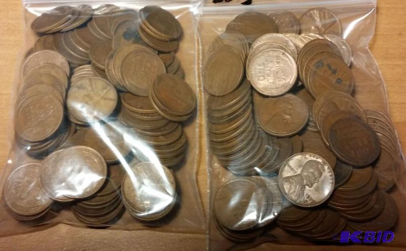 lot 103 image: 1950s wheat pennies...