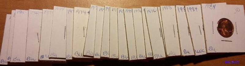 lot 115 image: Lot of carded 1980s Lincoln pennies-Brillian...