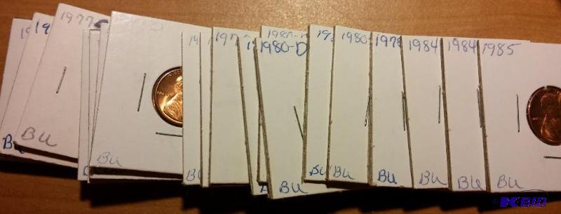 lot 116 image: Lot of carded 1980s Lincoln pennies-Brillian...