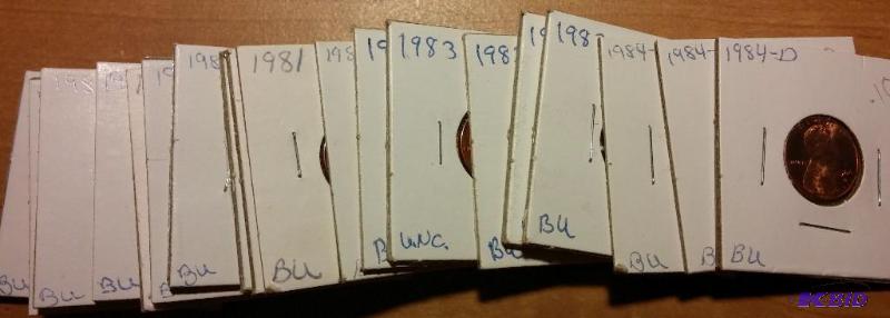 lot 117 image: Lot of carded 1980s Lincoln pennies-Brillian...
