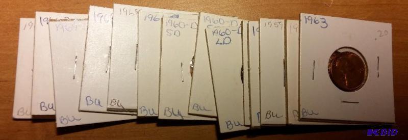 lot 118 image: Lot of carded 1960s Lincoln pennies-Brillian...