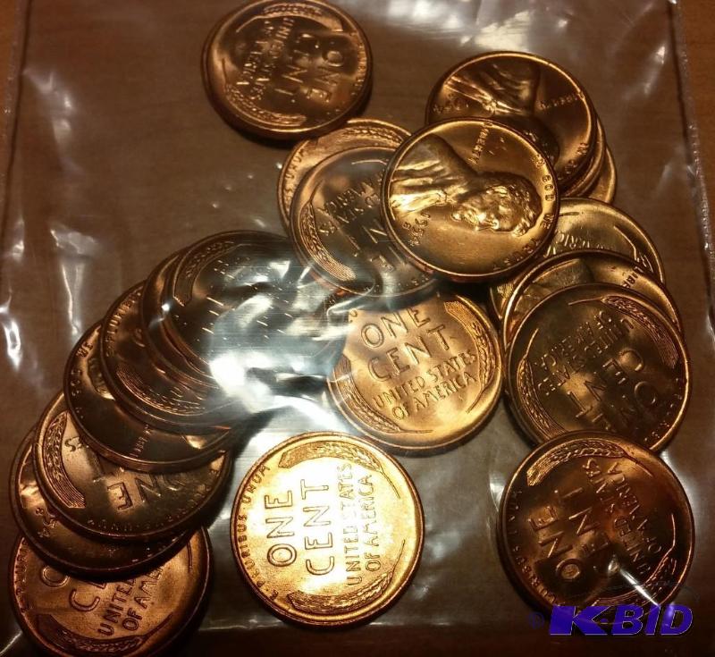 lot 12 image: 1954-S Wheat Pennies---Brilliant Uncirculated...