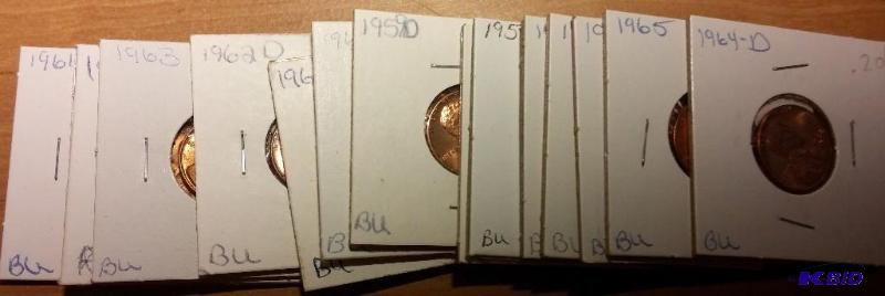 lot 120 image: Lot of carded 1960s Lincoln pennies-Brillian...
