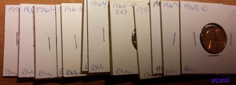 lot 121 image: Lot of carded 1960s Lincoln pennies-Brillian...
