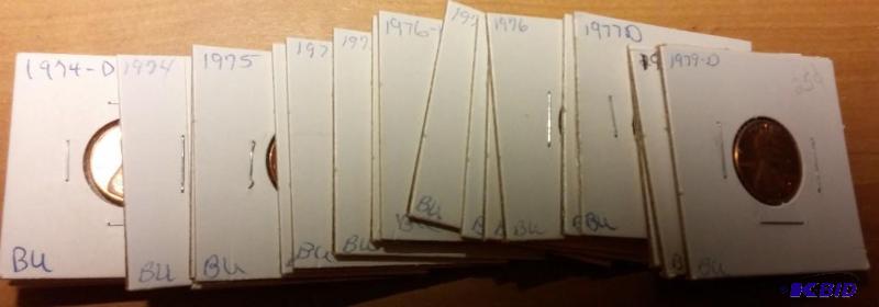 lot 122 image: Lot of carded 1970s Lincoln pennies-Brillian...