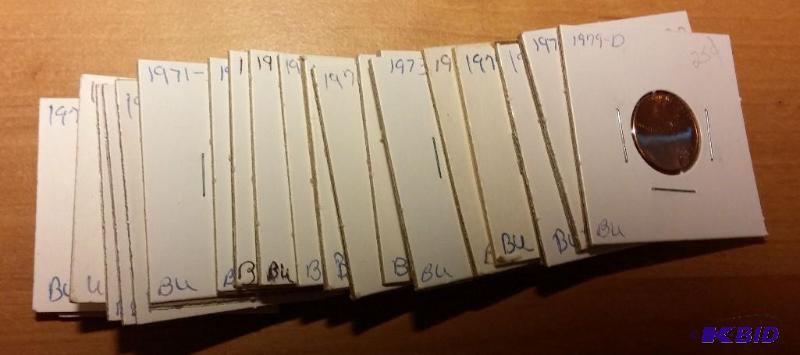 lot 123 image: Lot of carded 1970s Lincoln pennies-Brillian...