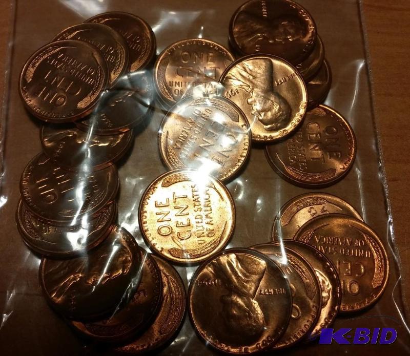 lot 15 image: 1954 Wheat Pennies---Brilliant Uncirculated...