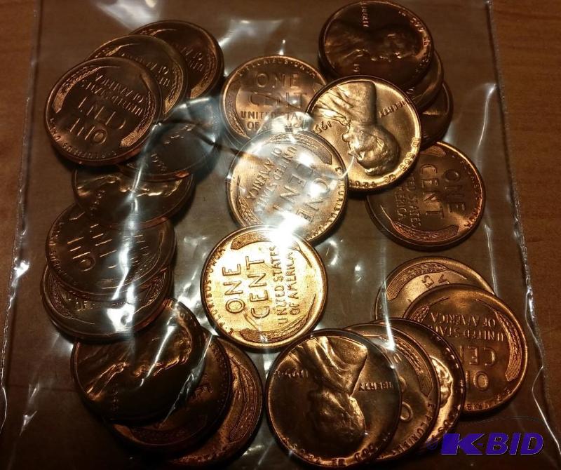 lot 16 image: 1954 Wheat Pennies---Brilliant Uncirculated...