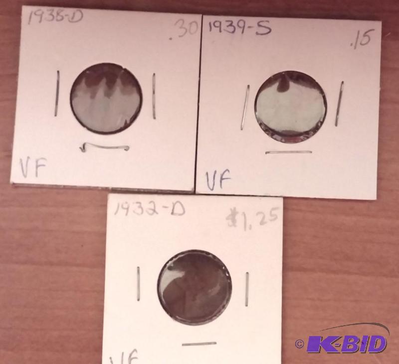 lot 164 image: Lot of 3 Carded Wheat Pennies-Dates as shown-...