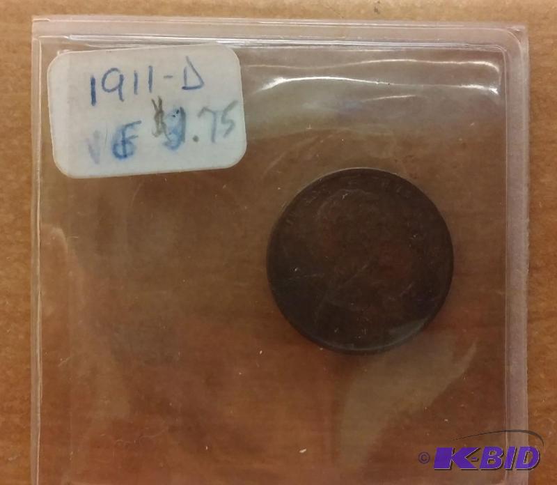 lot 169 image: 1911-D Wheat Penny...