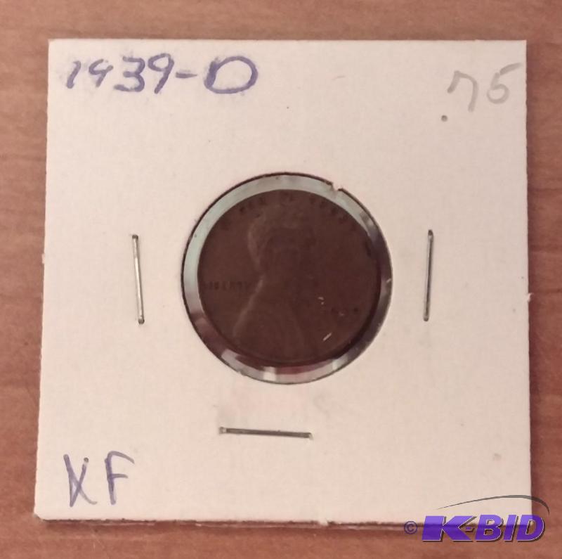 lot 174 image: 1939-D Wheat Penny...