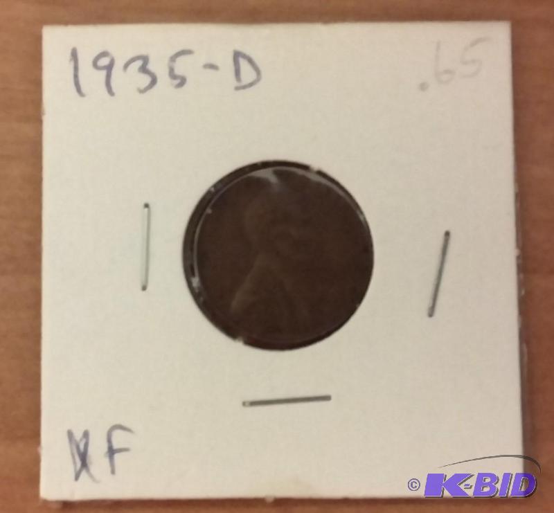 lot 176 image: 1935-D Wheat Penny...