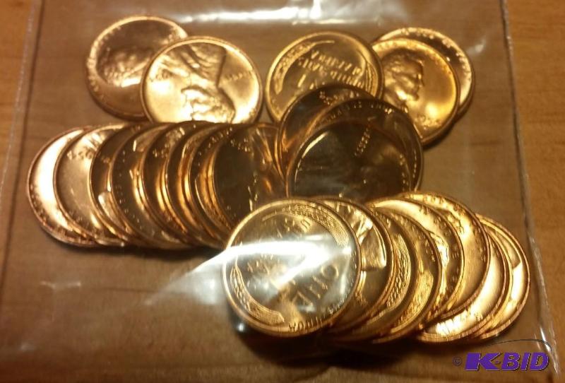 lot 18 image: 1954-D Wheat Pennies---Brilliant Uncirculated...