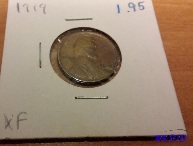 lot 186 image: 1919 Wheat Penny...