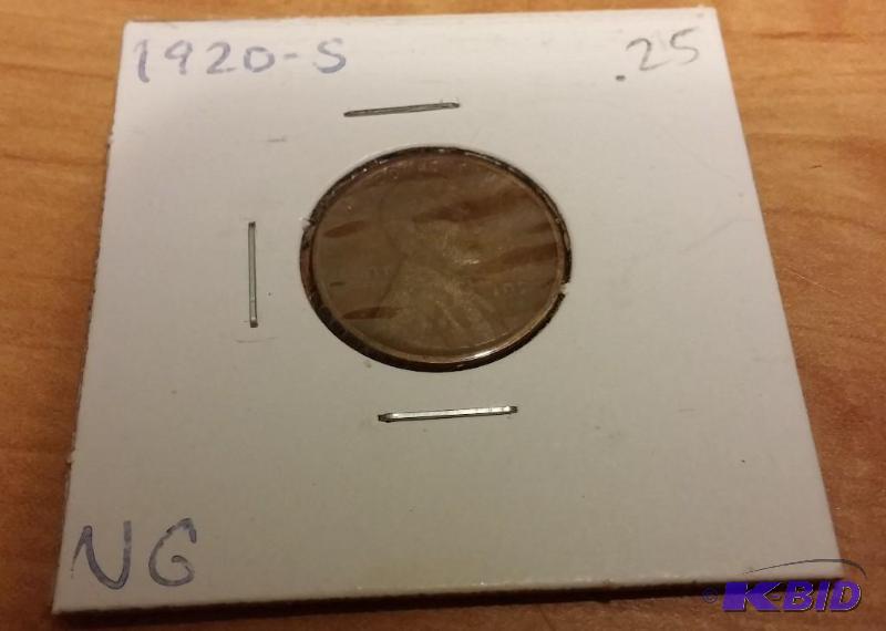 lot 189 image: 1920-S Wheat Penny...