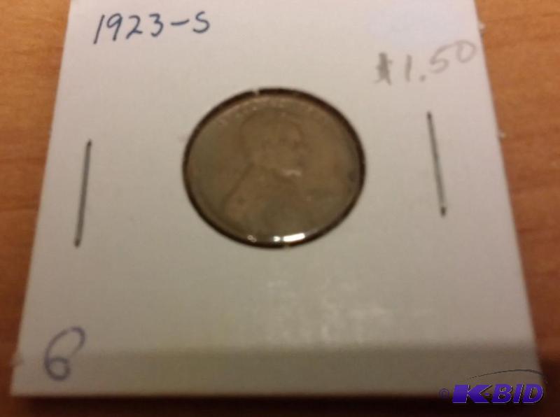 lot 191 image: 1923-S Wheat Penny...