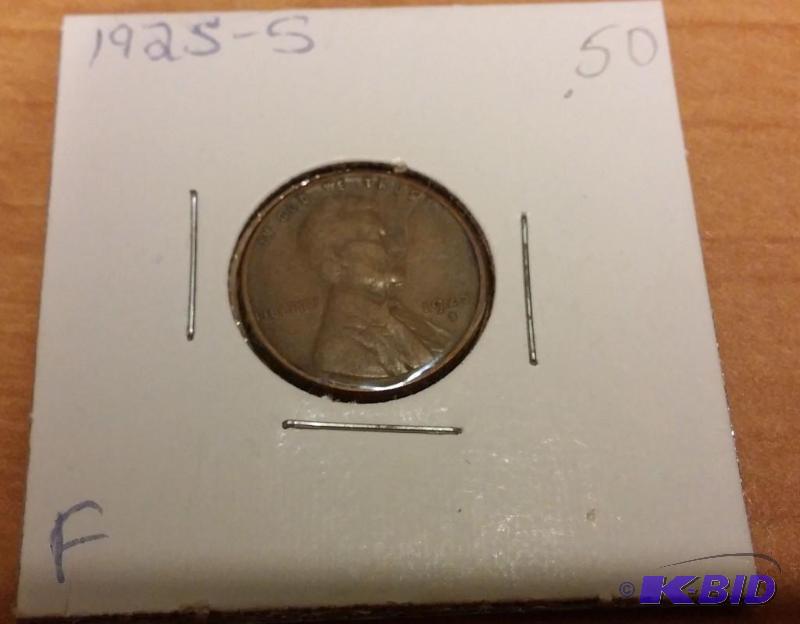 lot 194 image: 1925-S Wheat Penny...