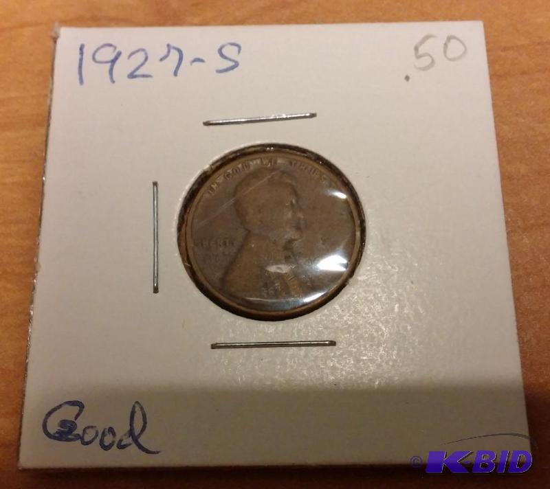 lot 198 image: 1927-S Wheat Penny...