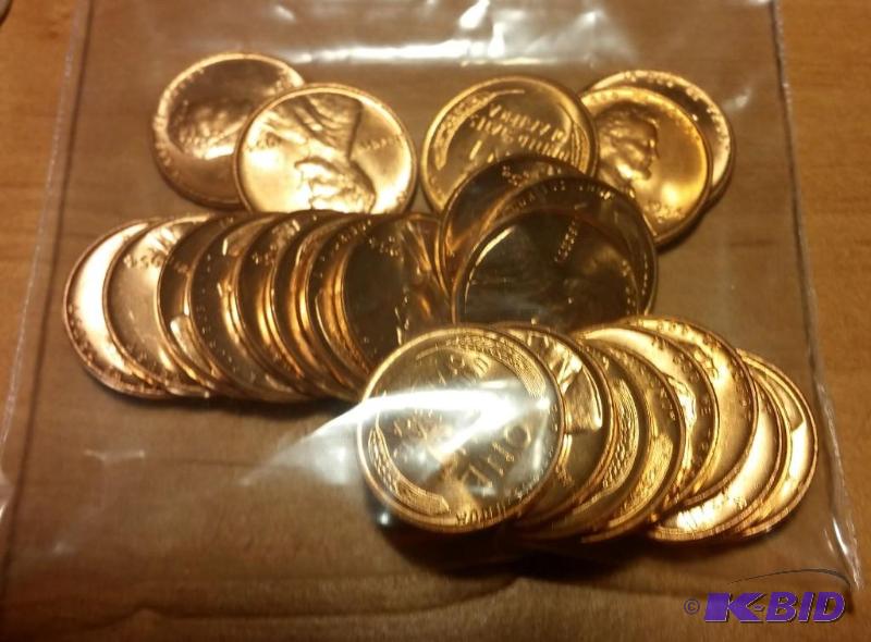 lot 20 image: 1954-D Wheat Pennies---Brilliant Uncirculated...