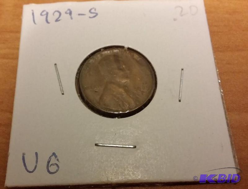 lot 202 image: 1929-S Wheat Penny...