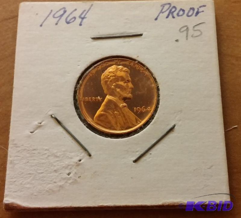 lot 210 image: 1964 Lincoln Penny---PROOF...