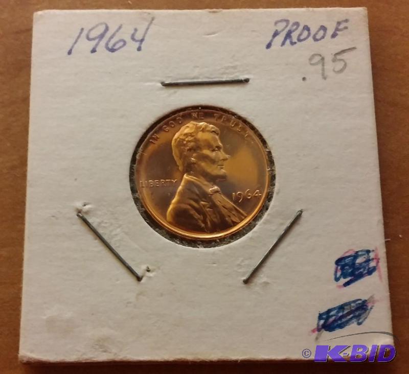 lot 211 image: 1964 Lincoln Penny---PROOF...