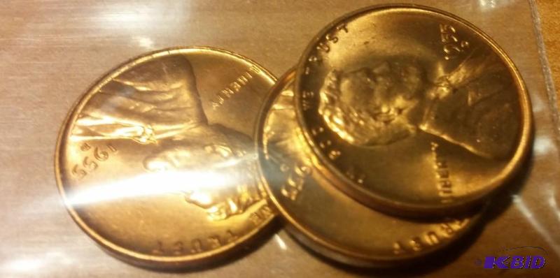 lot 24 image: 1955-D Wheat Pennies---Brilliant Uncirculated...