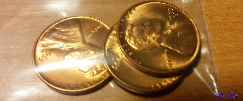 lot 25 image: 1955-D Wheat Pennies---Brilliant Uncirculated...