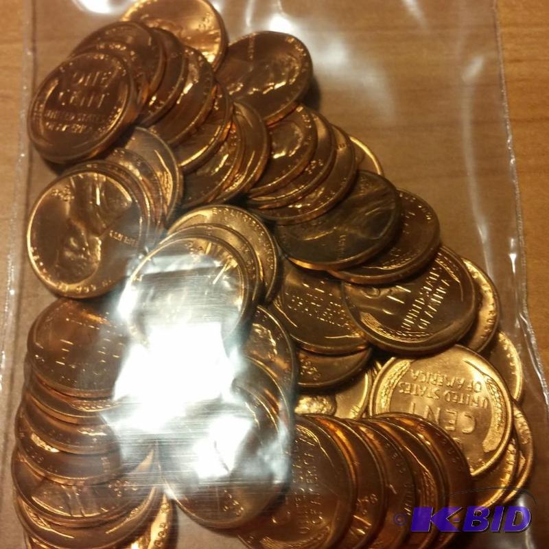 lot 37 image: 1958-D Wheat Pennies---Brilliant Uncirculated...